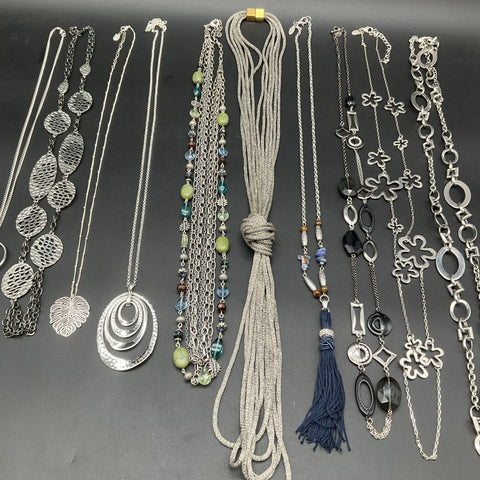 Lia Sophia Liz Claiborne Ann Taylor Jewelry Lot 10 Necklaces Silver Gold Tone