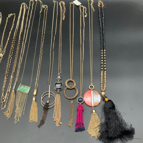 Talbots & Modern Statement Tassel Pendant Necklace Jewelry Lot of 12