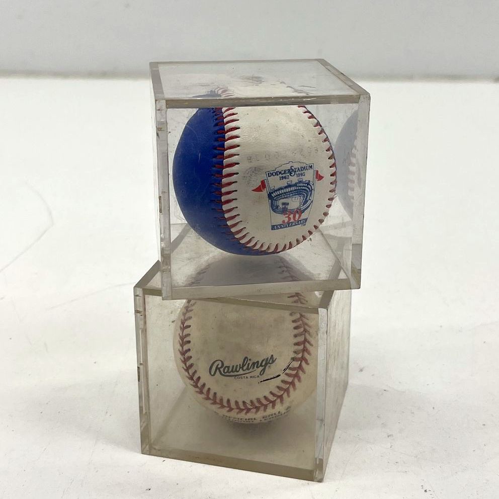Rawlings Autographed Baseball & Dodger Stadium 30th Anniv Ball Lot Unauthentic