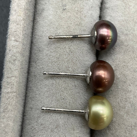 Sterling Silver 925 Pearl Gemstone Earring Lot of 10 Pairs Studs Dangles