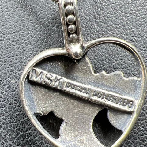 MSK Ouray Colorado Heart Pendant Necklace 6.35g