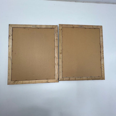 Gloria Vanderbilt Lot 2 Framed Art Prints 16.5x13.5 Romantic Genre Scenes Signed