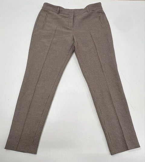 Akris Punto Women's Brown Houndstooth Tapered Dress Pants Sz 12