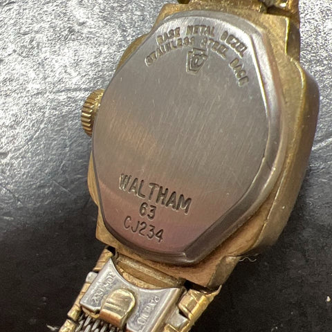 Vintage Waltham Gold Plate Analog Wristwatch Ticking