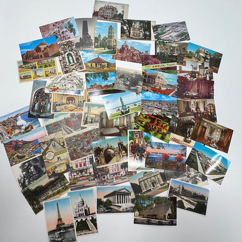 Large Lot Vintage Postcards Mixed US & International Travel Souvenir Blank