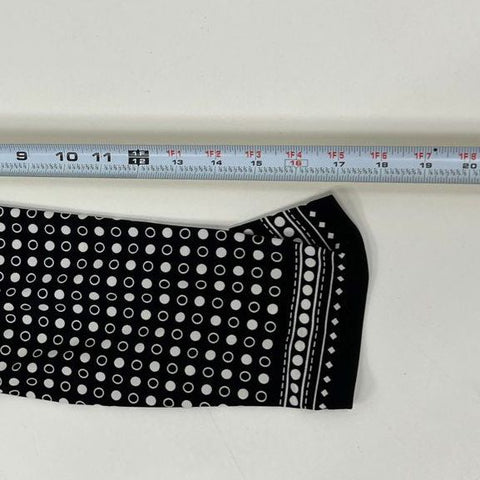 Max Studio Women's Black White Polka Dot Border Print V-Neck Dress Sz L NWT