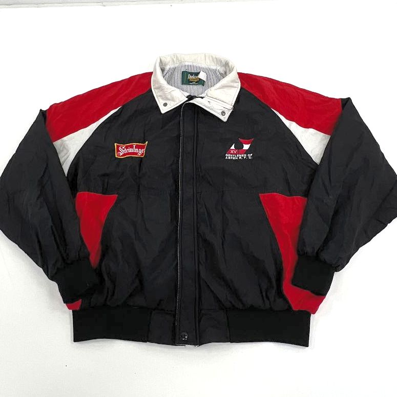 Vintage Men's Dunbrooke Steinlager Black & Red Full Zip Coat - Size 2XL