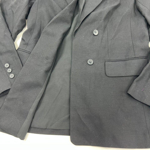 Talbots NWT Black Double Breasted Tencel Linen Blend Blazer Women's Size 6