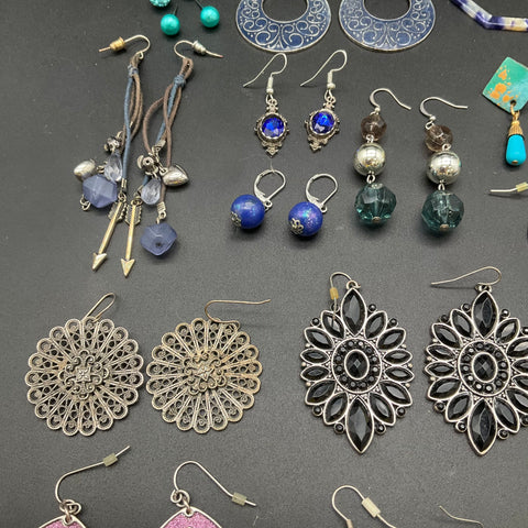 Wearable Statement Earrings Jewelry Lot 30 Pairs Boho Beaded Tassel Filigree