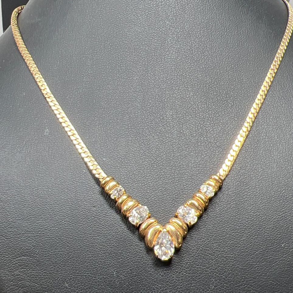 Krementz Gold Plated Rhinestone Necklace