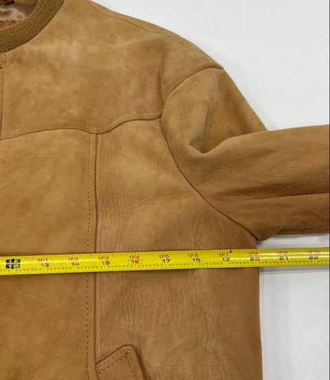 Vintage 70s Cresco Tan Suede Leather Bomber Flight Jacket Men's 40