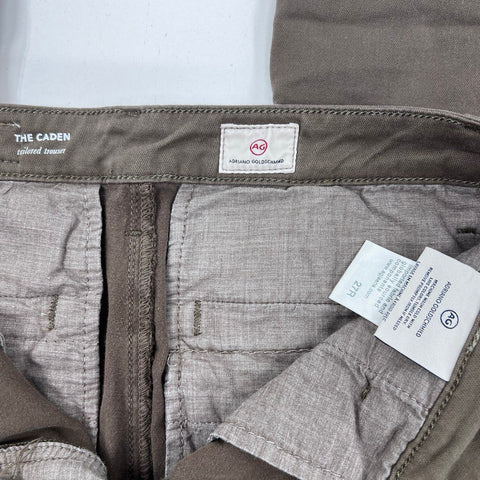 AG Adriano Goldschmied Women's The Caden Trouser Brown Stripe Sz 27 NWT