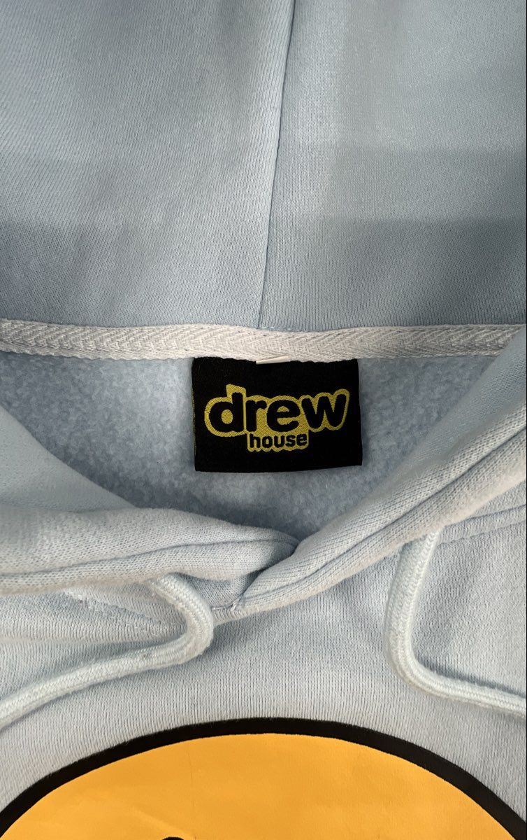 Drew House Men's Light Blue Mascot Smiley Face Hoodie Logo