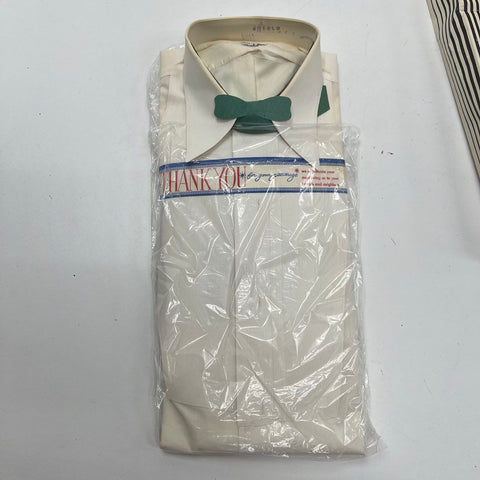Vintage 50s Manhattan Twilight Pleated Tuxedo Dress Shirt NOS In Box Sz 15-34