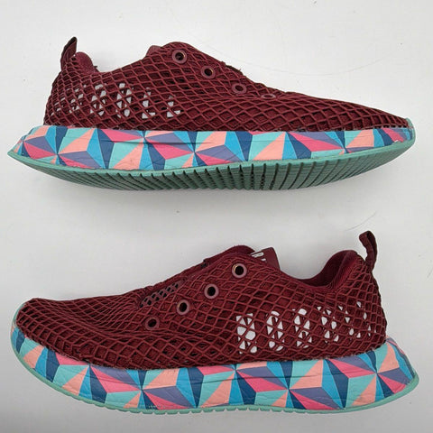 NOBULL Mesh Runner Burgundy Prismatic Geometric Running Shoes Size Men 5.5