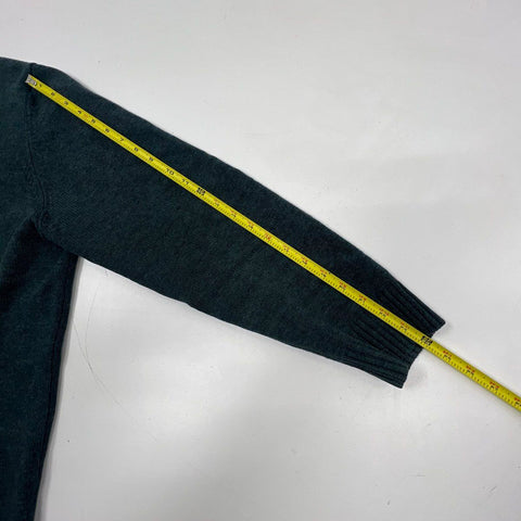 Gran Sasso Men's Blue Green Cashmere Wool Quarter Zip Mock Neck Sweater XL