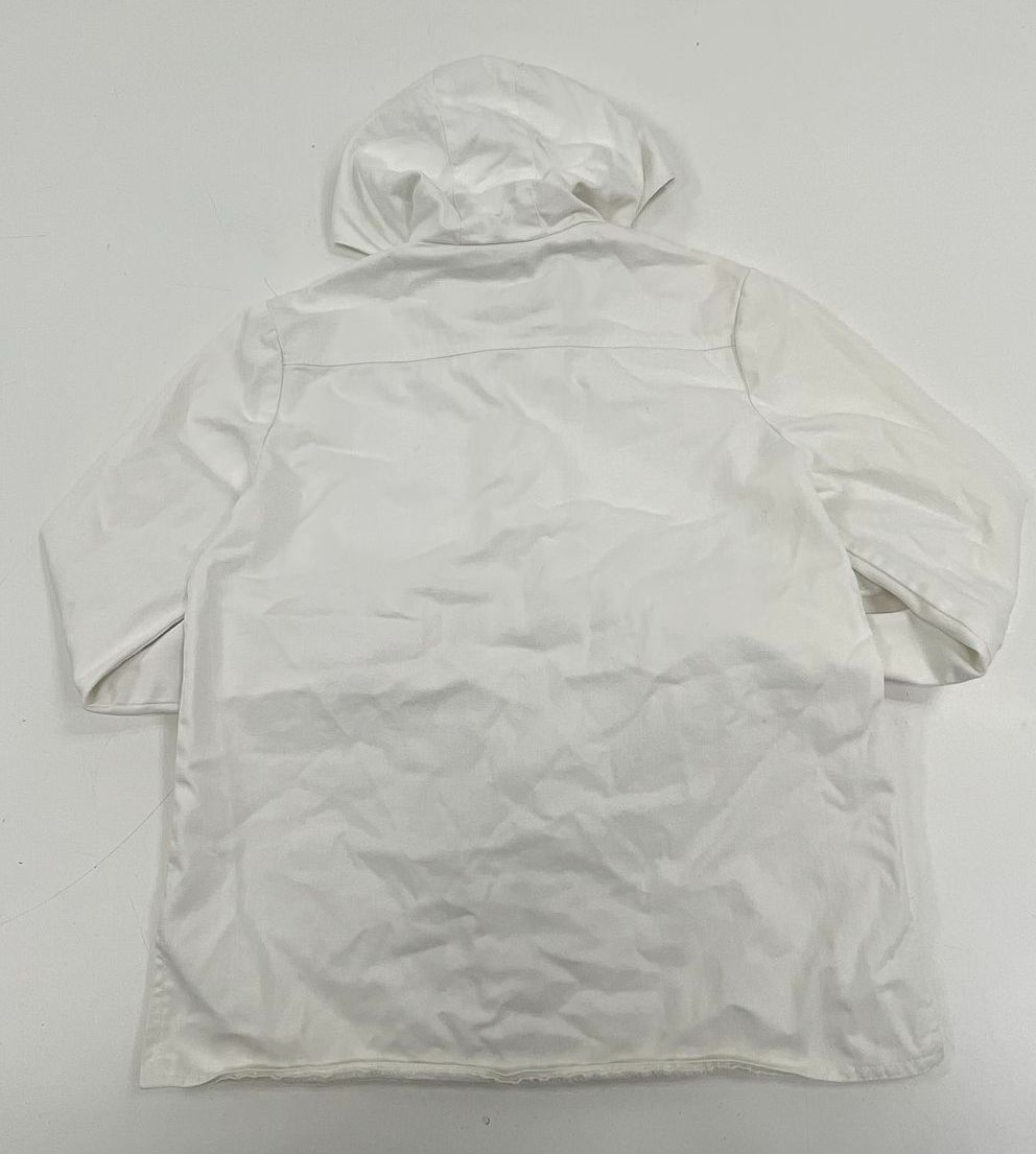 Enerma White Full Zip Hooded Cotton Twill Jacket Men's 22.5" Chest