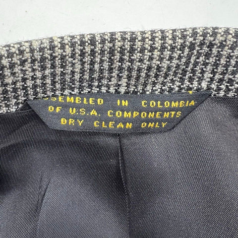 Vintage 80s Oliver Kent Micro Houndstooth Blazer Jacket USA Components Sz 42L