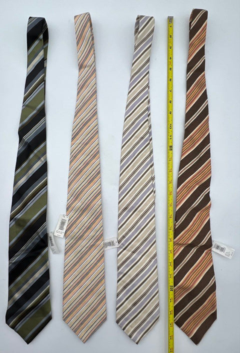 Banana Republic Men's Lot of 4 Striped Silk Linen Blend Neckties NWT