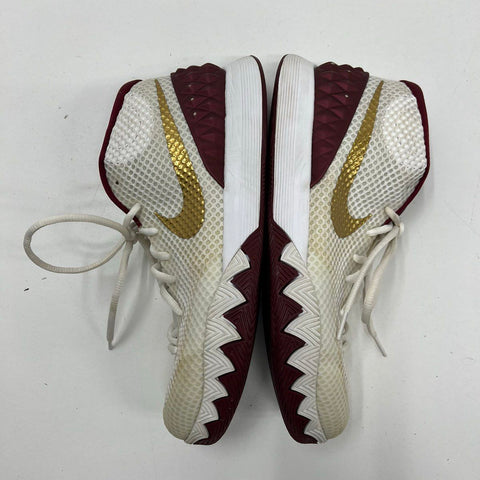 Nike Kyrie 1 iD White Metallic Gold Burgundy Basketball Shoes Size 11.5