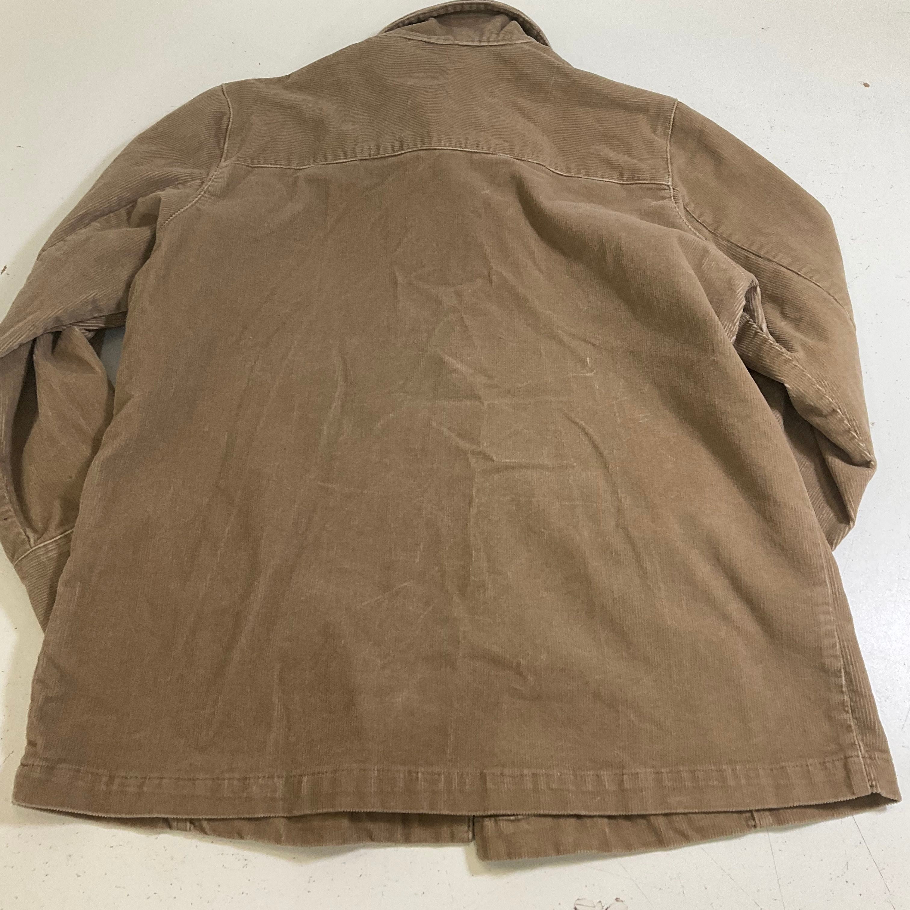 Vintage Y2K Bill Blass Jeans Tan Corduroy Chore Jacket Men's M Paisley Lined