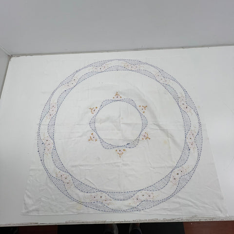 Vintage Lot Hand Embroidered Textiles Linens Tablecloths Runner Cross Stitch