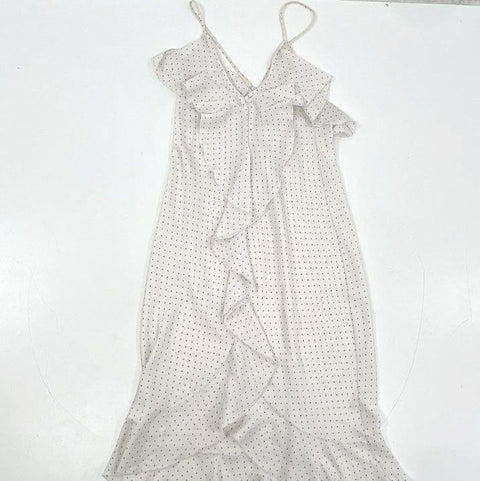 Victoria's Secret Women's Polka Dot Ruffle Faux Wrap Dress White Black Sz S