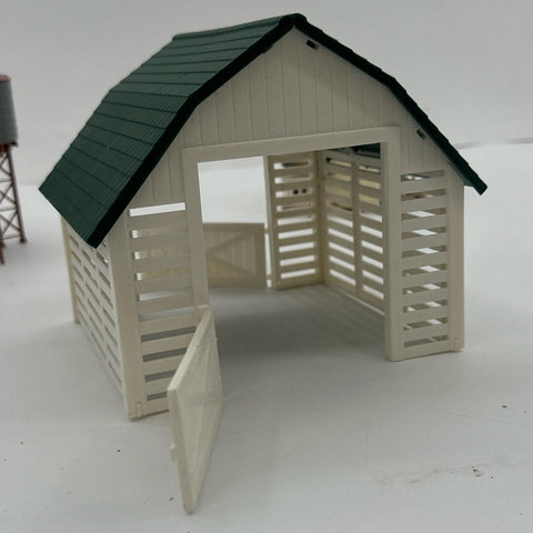 Country Life Farm Playset Lot Plastic Buildings Train Locomotive Track 25pc