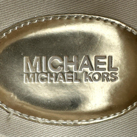 Michael Kors Billie Rhinestone Embellished Leather Fashion Sneakers Size 7M