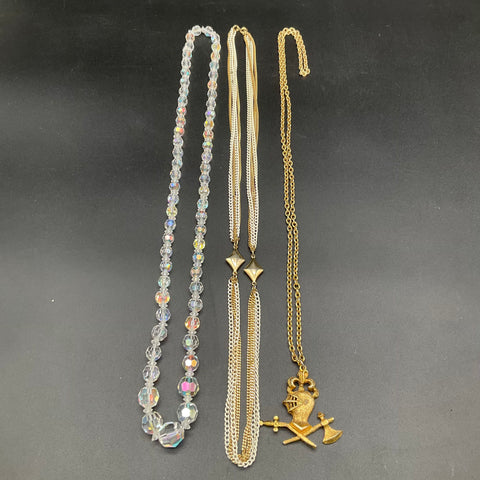 Vintage Costume Jewelry Lot 5pc Robert Signed Earrings Heraldic Necklace 0.34lb