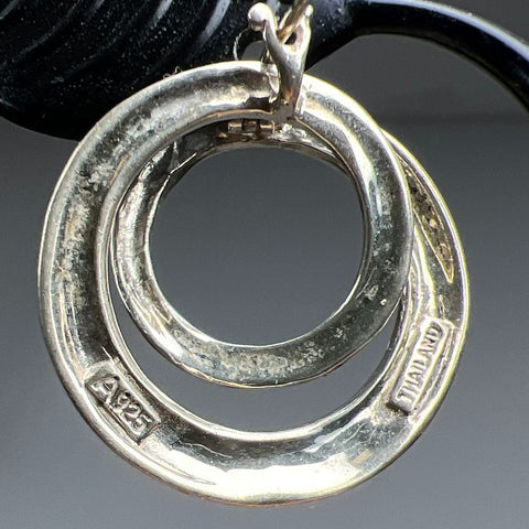 Sterling Silver Round Marcasite Dangle Earrings 8.99g