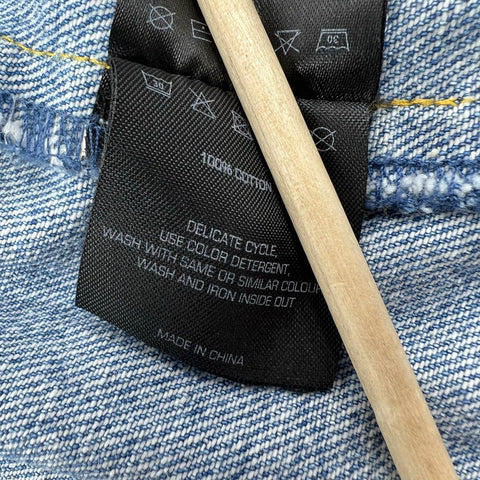 Vintage 90s Karl Kani Blue Embroidered Signature Denim Jean Jacket Men's XXL