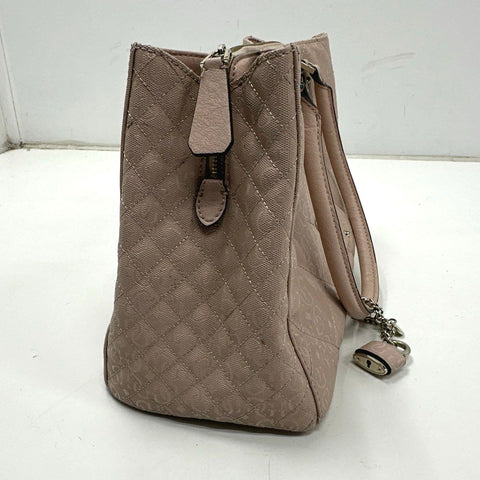 Guess Handbag Lot Green Snakeskin Satchel & Pink Quilted Tote Bag Lot of 2