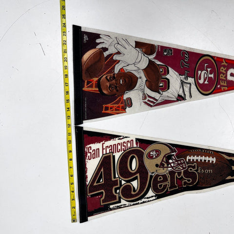 NFL Football Pennant Lot WinCraft San Francisco 49ers Jerry Rice 2 Pieces
