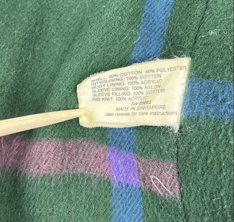 Vintage 80s Tiger Fox Men's Tan Plaid Lined Dolman Sleeve Car Coat Jacket XL