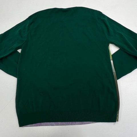 Vintage 70s Knitted Fashions Green Bentley Car Graphic Nylon Shirt Men's L