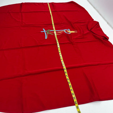 Lot of 2 Red Priest Chasuble Vestments Chi Rho Wheat Embroidery New