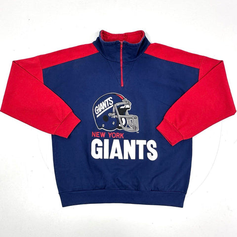 Vintage 90s Hummer Sportswear NY Giants Quarter Zip Pullover Sweatshirt Sz XL