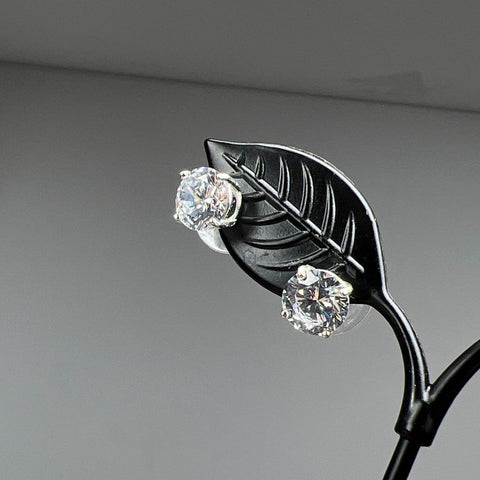 925 Sterling Silver Clear Stone Earrings 15.23g