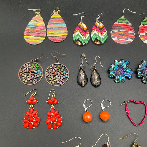 Costume Earrings Wearable Jewelry Lot of 25 Pairs Boho Beaded Statement Drop