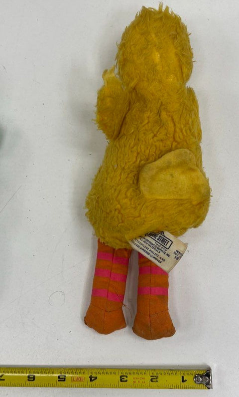 Vintage 1980s Sesame Street Plush Lot 3 Cookie Monster Oscar Big Bird Muppets