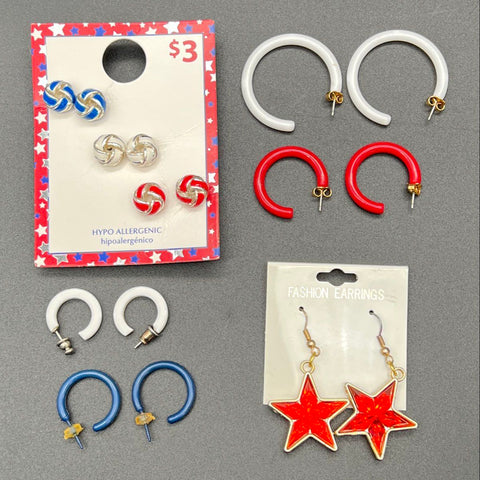 Patriotic 4th of July Costume Jewelry Lot Necklaces Bracelets Earrings Brooches