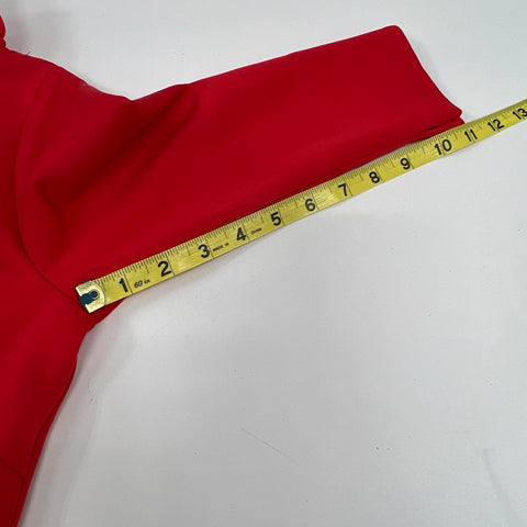 Gretchen Scott Women's Red Ruffle Neck 3/4 Sleeve Tunic Dress Sz XS