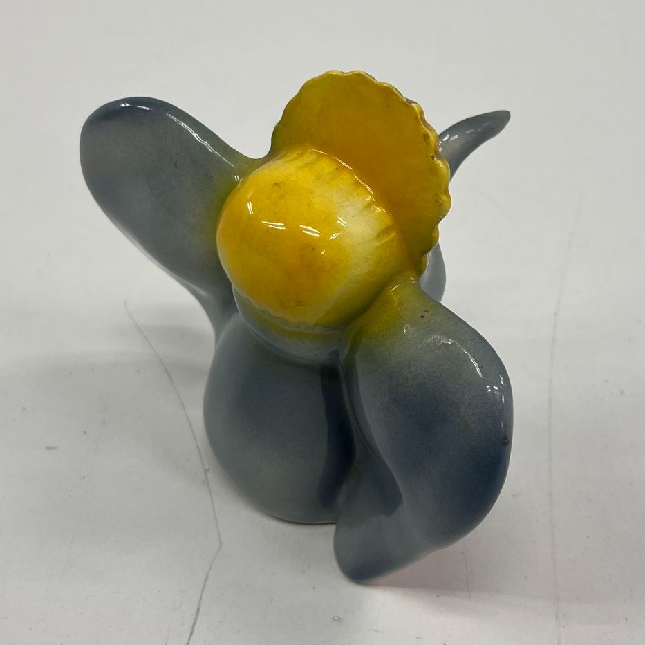 Vintage Collectible Dumbo Elephant in Bonnet Painted Ceramic Figurine *Chipped