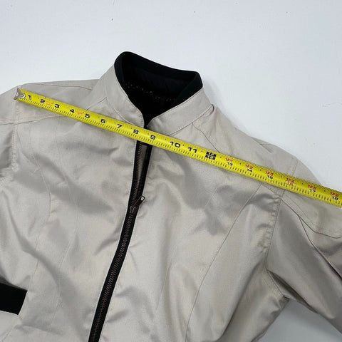 Street & Steel Women's Motorcycle Jacket Light Gray Armored Moto Full Zip Sze WM