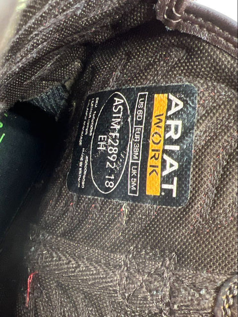 Ariat Anthem Western Work Square Toe Brown Leather Men's Boots Size US 6D