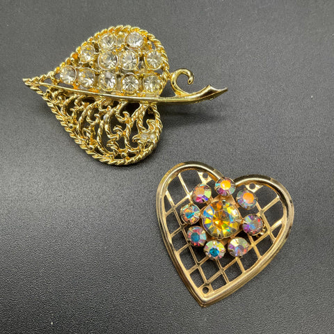 Vintage Monet W. Germany Brooch Lot of 6 Rhinestone Portrait Rickshaw Feather