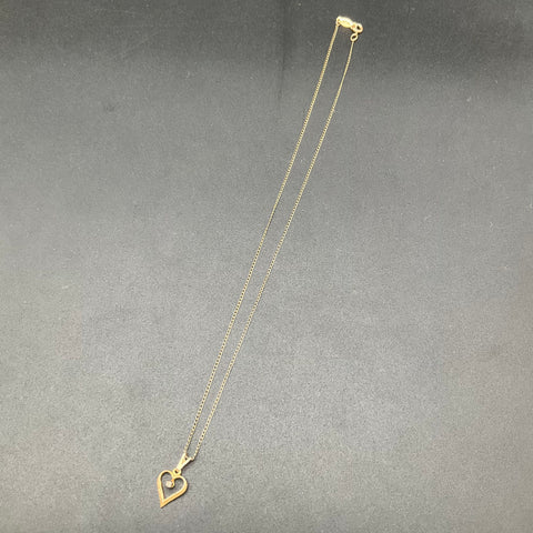 Vintage Marvel 12K Gold Filled Heart Necklace 1 Point Diamond 18" IOB