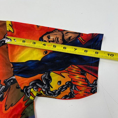 Vintage Y2K Superman All Over Print DC Comics T-Shirt Youth Sz 16/18