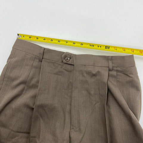 Vintage 90s Joseph Abboud Men's 2-Piece Suit Taupe Wool Double Breasted 41 32x28